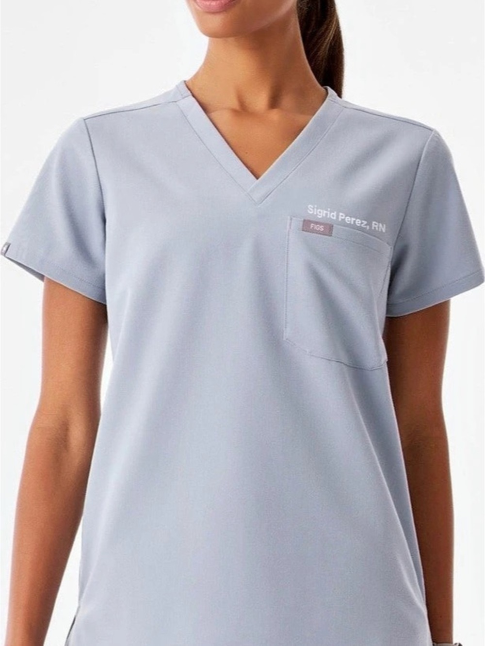 FIGS Catarina One-Pocket Scrub Top (Harbor Grey)